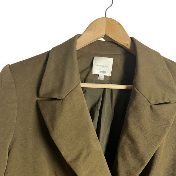 Favorite Daughter The Suits You Olive Khaki Double Breasted Blazer Jacket Size M - Picture 6 of 15